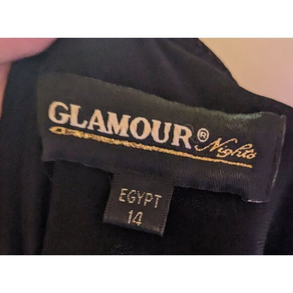 Vintage Glam Goth Glamour Nights Layered Chiffon Cocktail Dress With Rhinestone - Picture 6 of 7